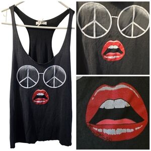NWT Lauren Moshi Rosetta Peace Face tank top